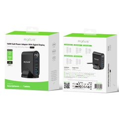 Rixus RX140 GaN-Netzteil mit Digitalanzeige