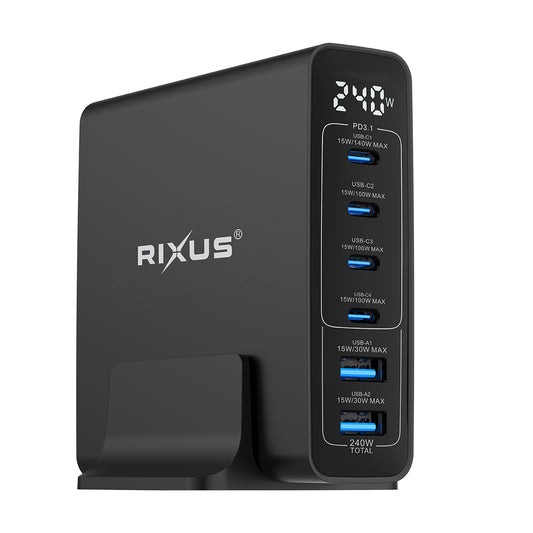 Rixus RX240 GaN Power Adapter With Digital Display