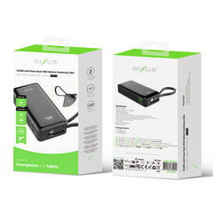 Rixus RXPB01B Powerbank mit integriertem Handschlaufenkabel