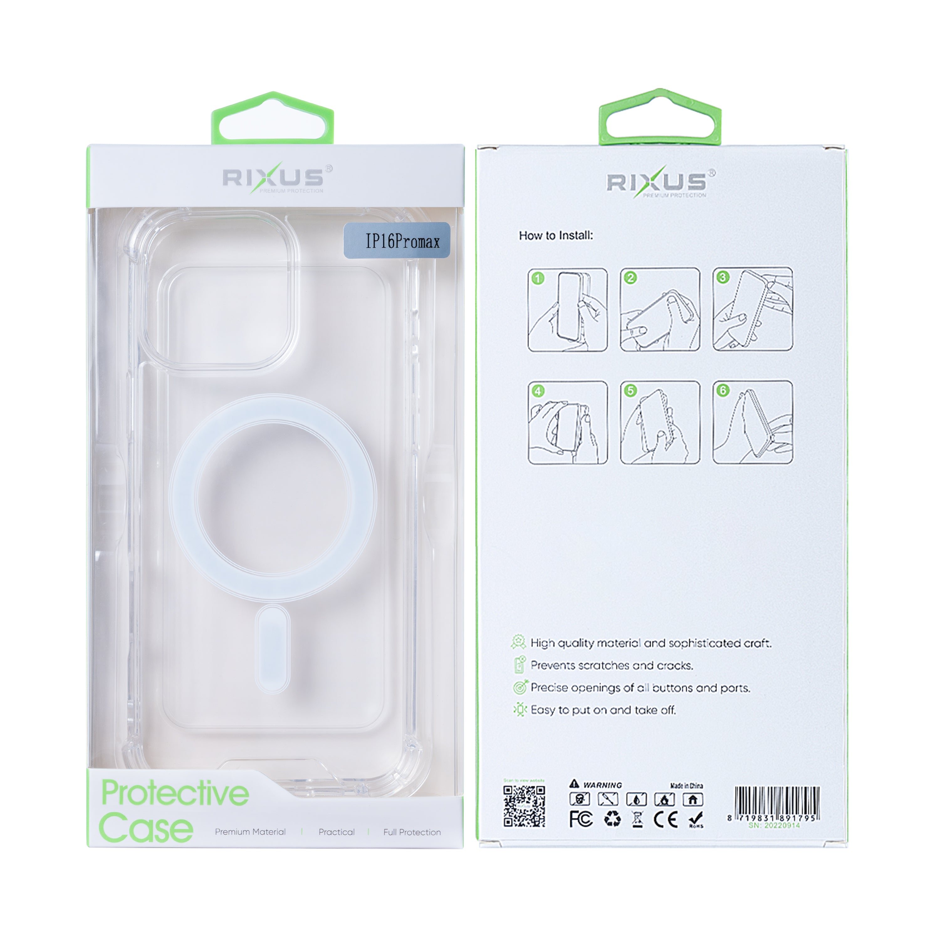 Rixus For iPhone 16 Pro Max Anti-Burst Case With MagSafe