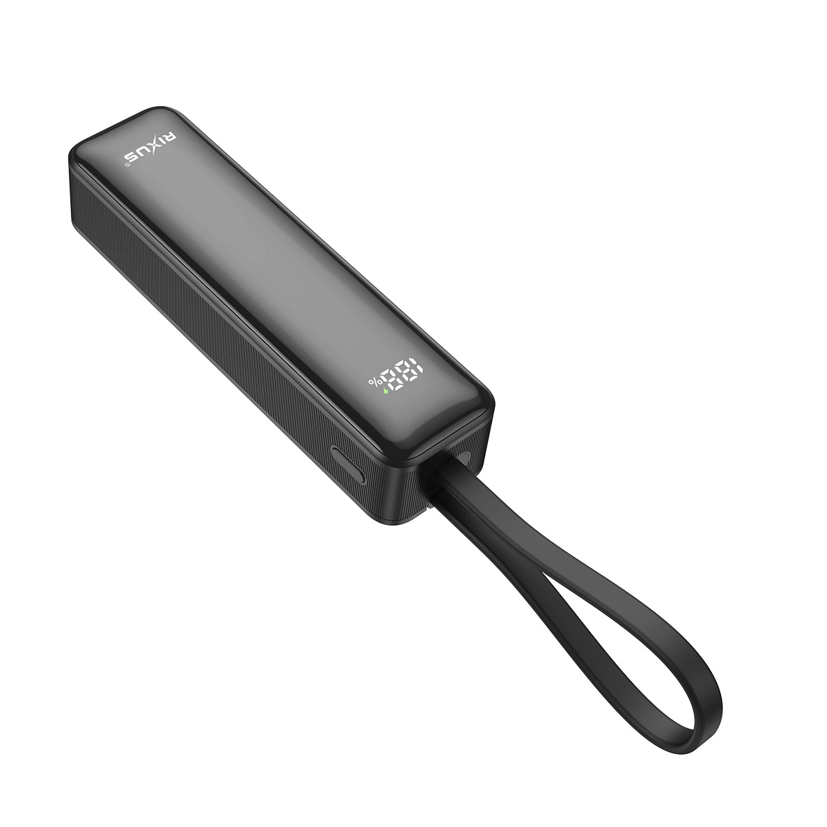 Rixus RXPB03B Digital Display Powerbank With USB-C Cable Built-in