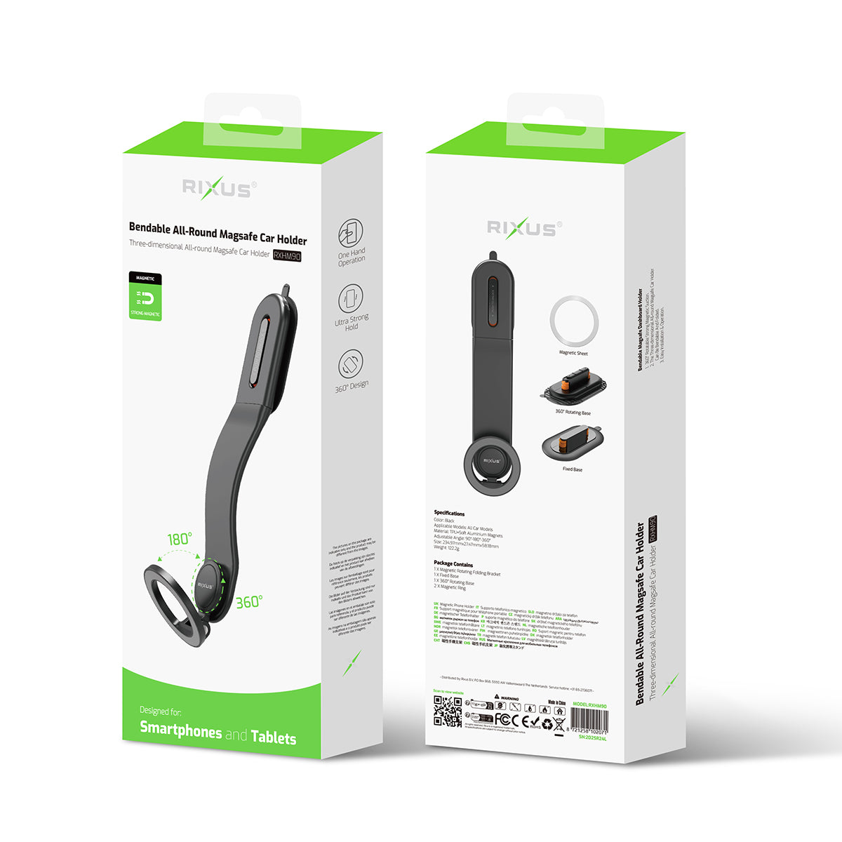 Rixus RXHM90 Bendable All-Round MagSafe Car Holder