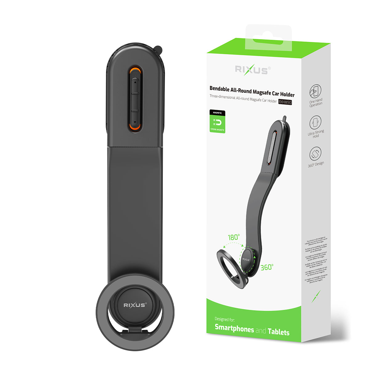 Rixus RXHM90 Bendable All-Round MagSafe Car Holder