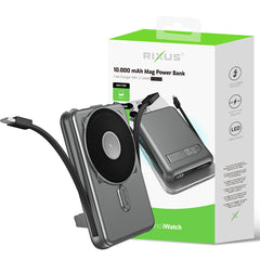 Rixus RXPB76B MagSafe Powerbank mit integriertem Kabel