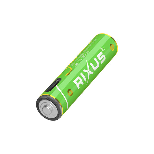 Rixus RXAA07 Wiederaufladbare AAA-Batterie 880mWh mit USB-C-Kabel, 4er-Pack