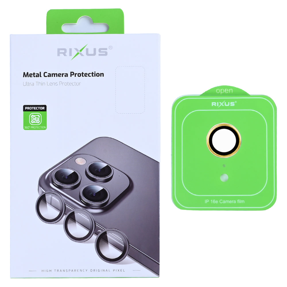 Rixus Metal Shield Camera Tempered Glass For iPhone 16e