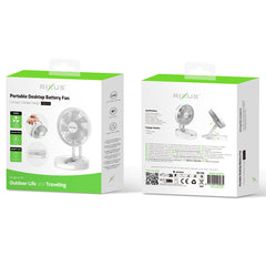 Rixus RXBF03 Tragbarer Desktop-Ventilator mit Akku