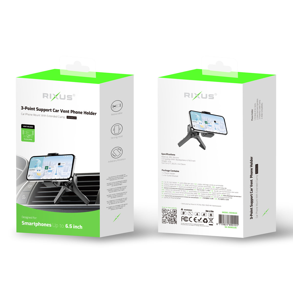 Rixus RXHW23 Car Air Vent Mobile Phone Holder For Mercedes