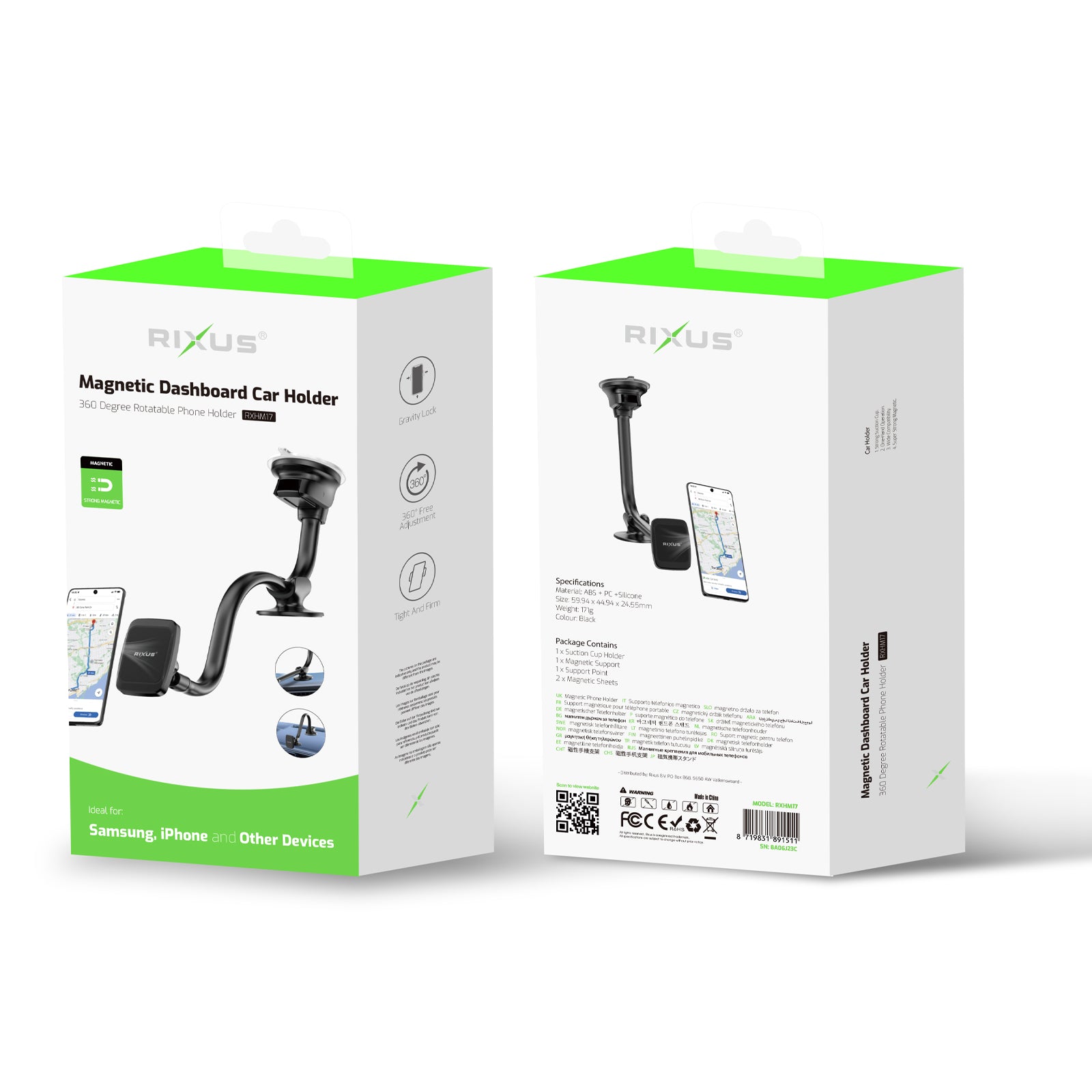 Rixus RXHM17 Magnetic Phone Mount Dashboard Phone Holder