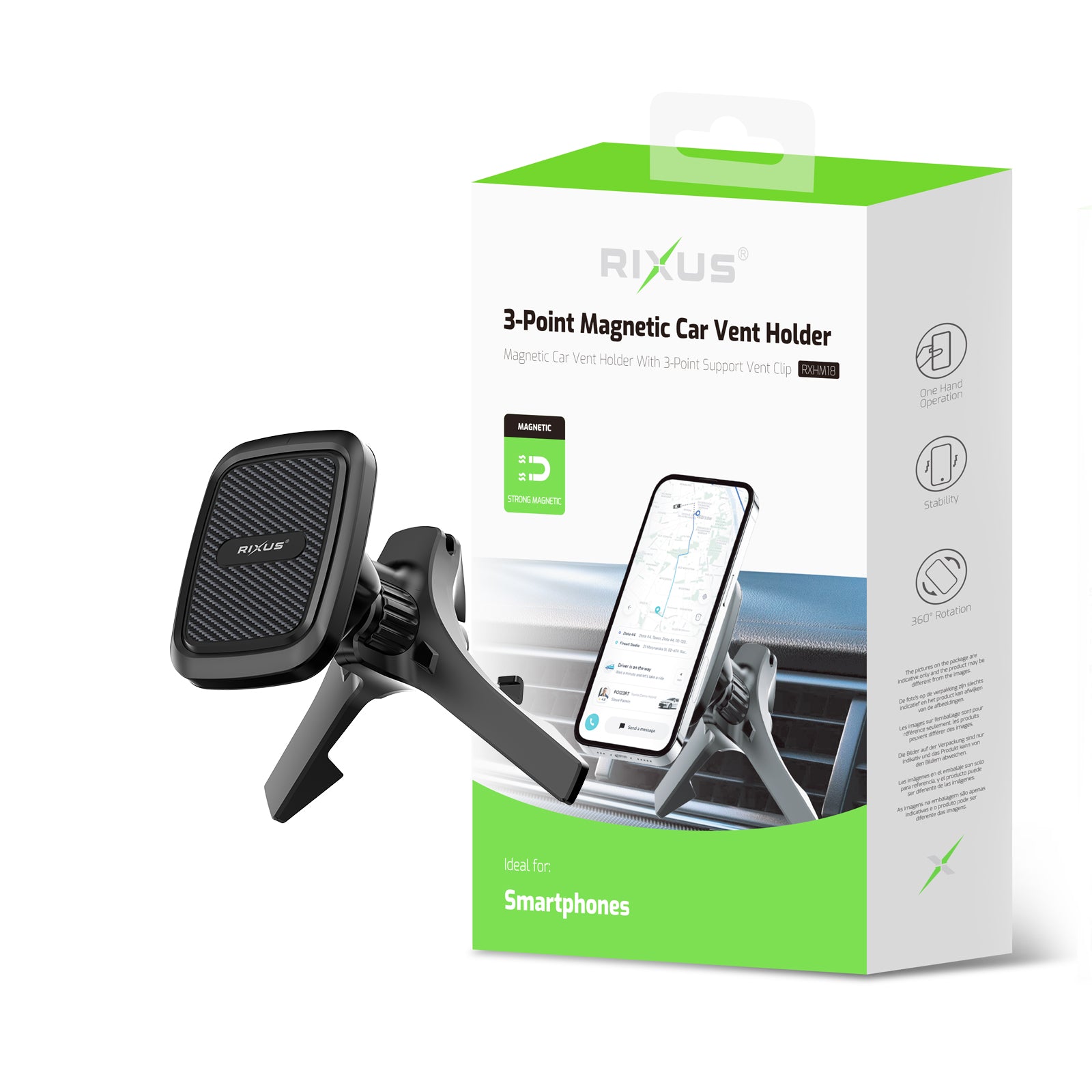 Rixus RXHM18 Magnetic Car Air Vent Phone Holder for Mercedes