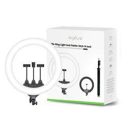 Rixus RXLG18 Selfie-Ringlicht und Haltestab 18 Zoll