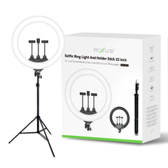 Rixus RXLG22 Selfie-Ringlicht und Haltestab 22 Zoll