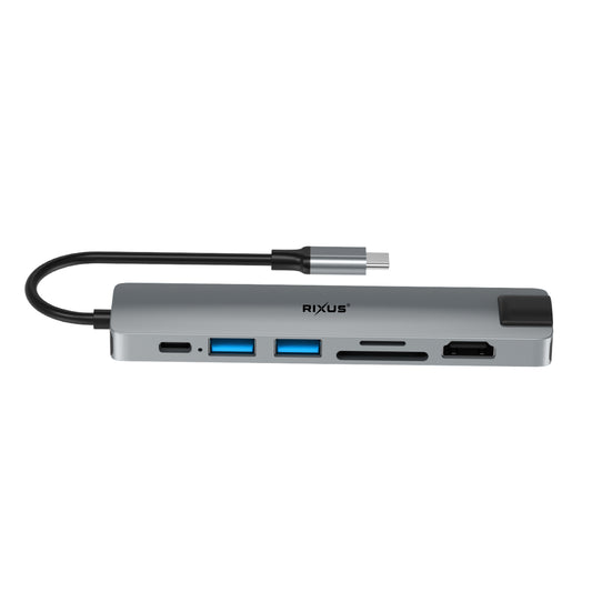 Rixus RXHU08 USB-C-auf-Ethernet-Adapter mit Dockingstation