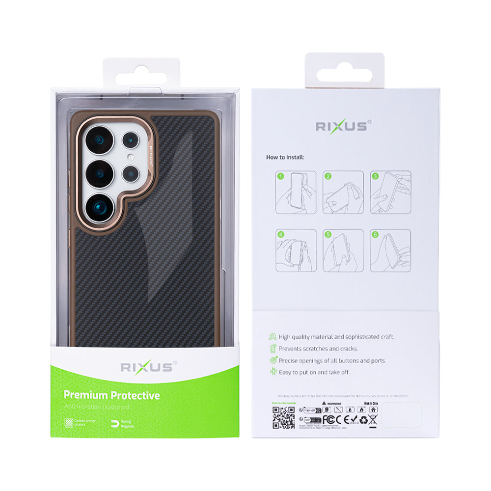 Rixus Mag Carbon With MagSafe For Samsung Galaxy S25 Ultra S938B