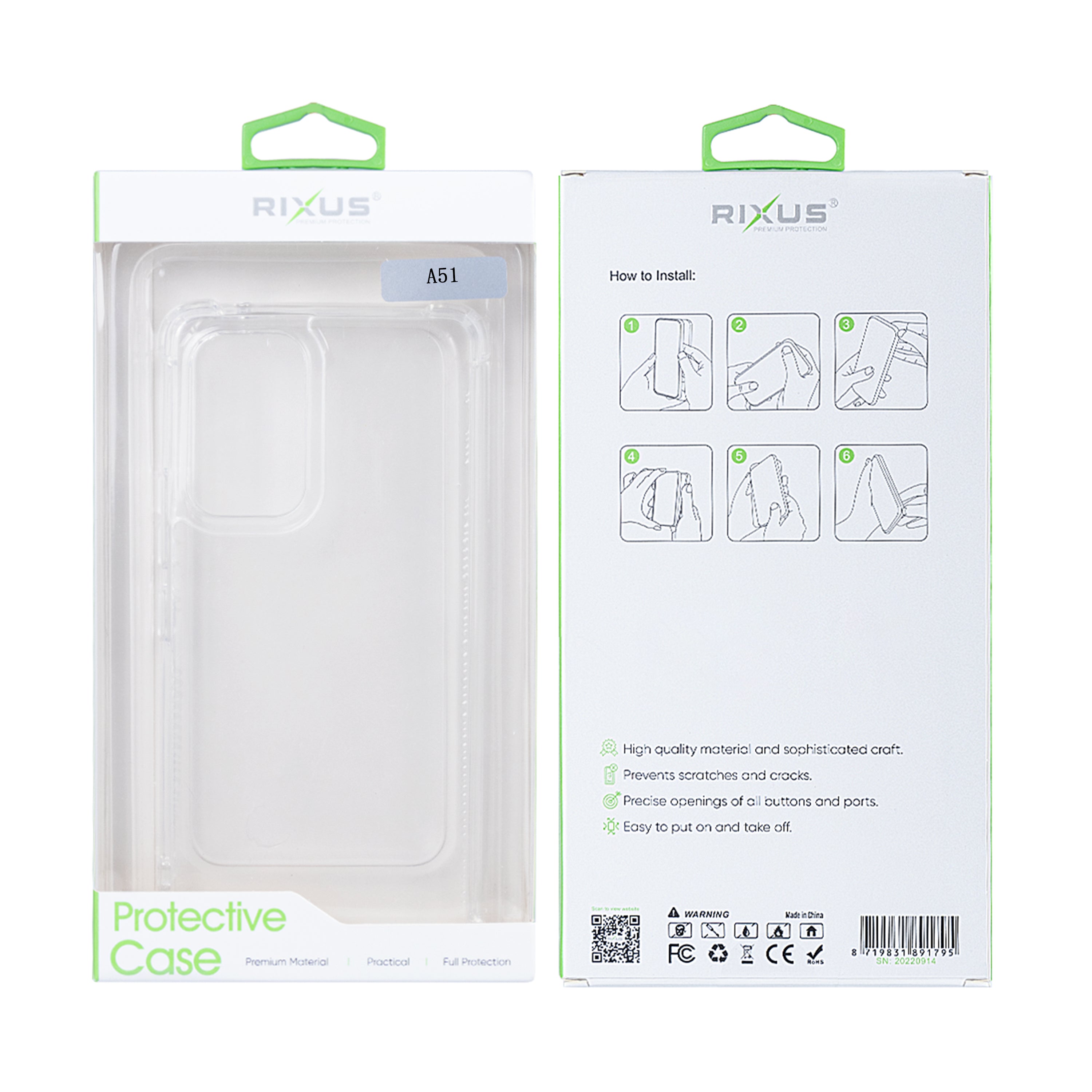 Rixus Anti-Burst Case For Samsung Galaxy A51 A515F