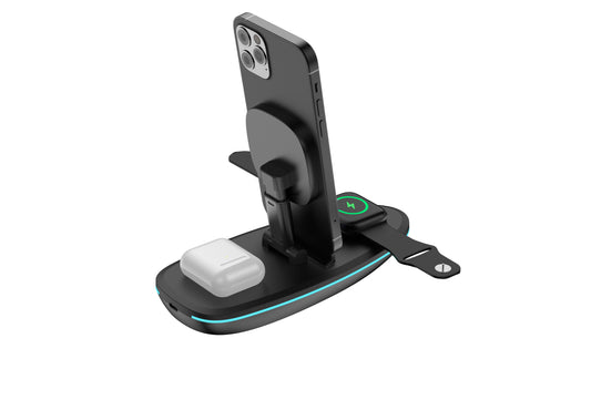 Rixus RXWC43 3-in-1 faltbare kabellose Ladestation