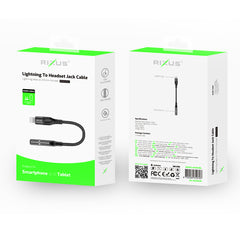 Rixus RXMU36L Lightning auf Audio Adapter Buchse 10cm