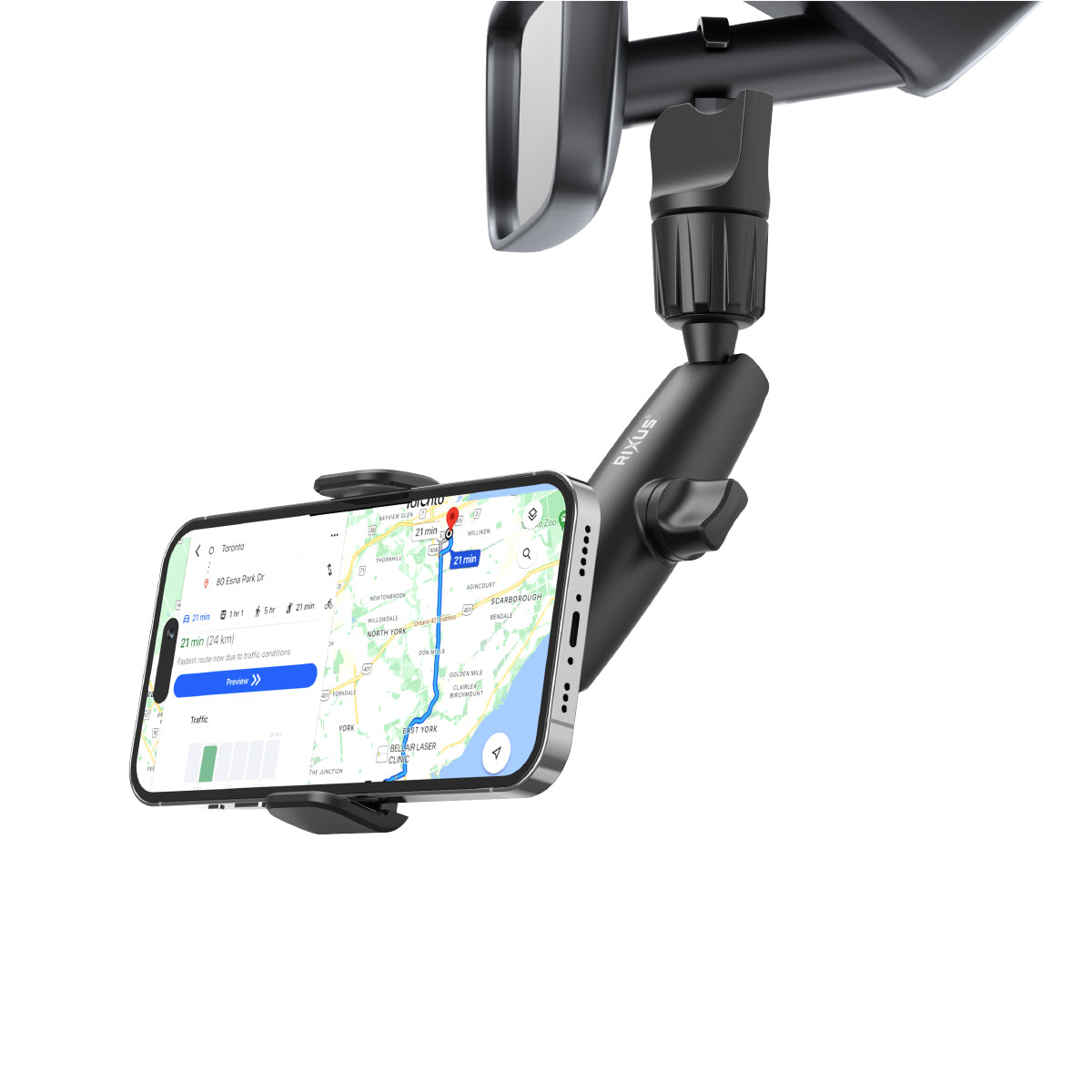 Rixus RXHW65 360° Rear View Mirror Phone Holder Mount