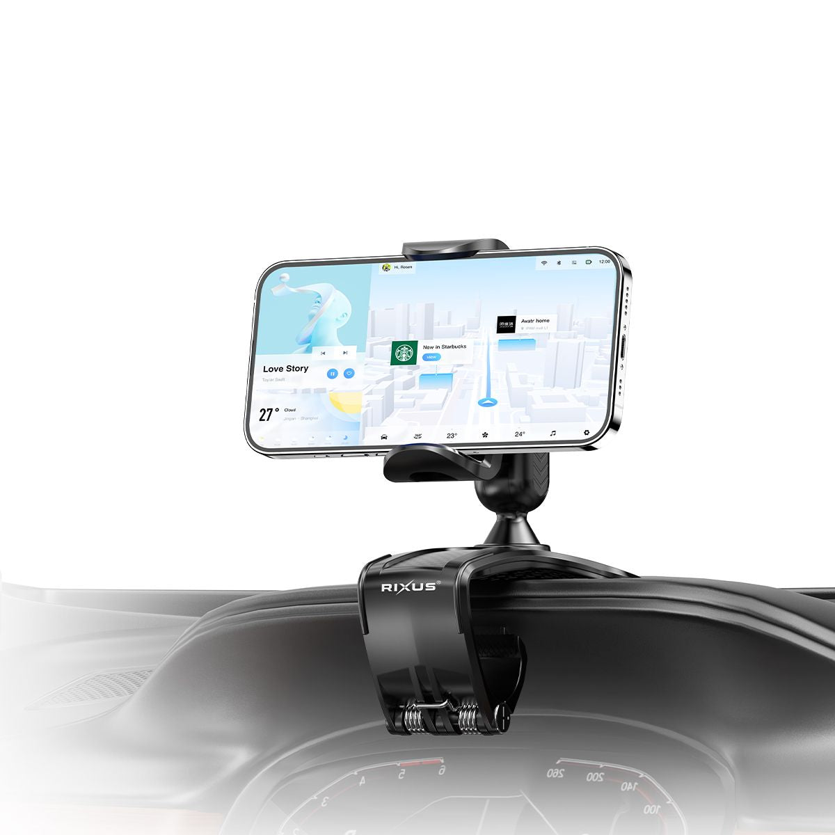 Rixus RXHW62 Dashboard Navigation Phone Bracket For Auto Vehicles