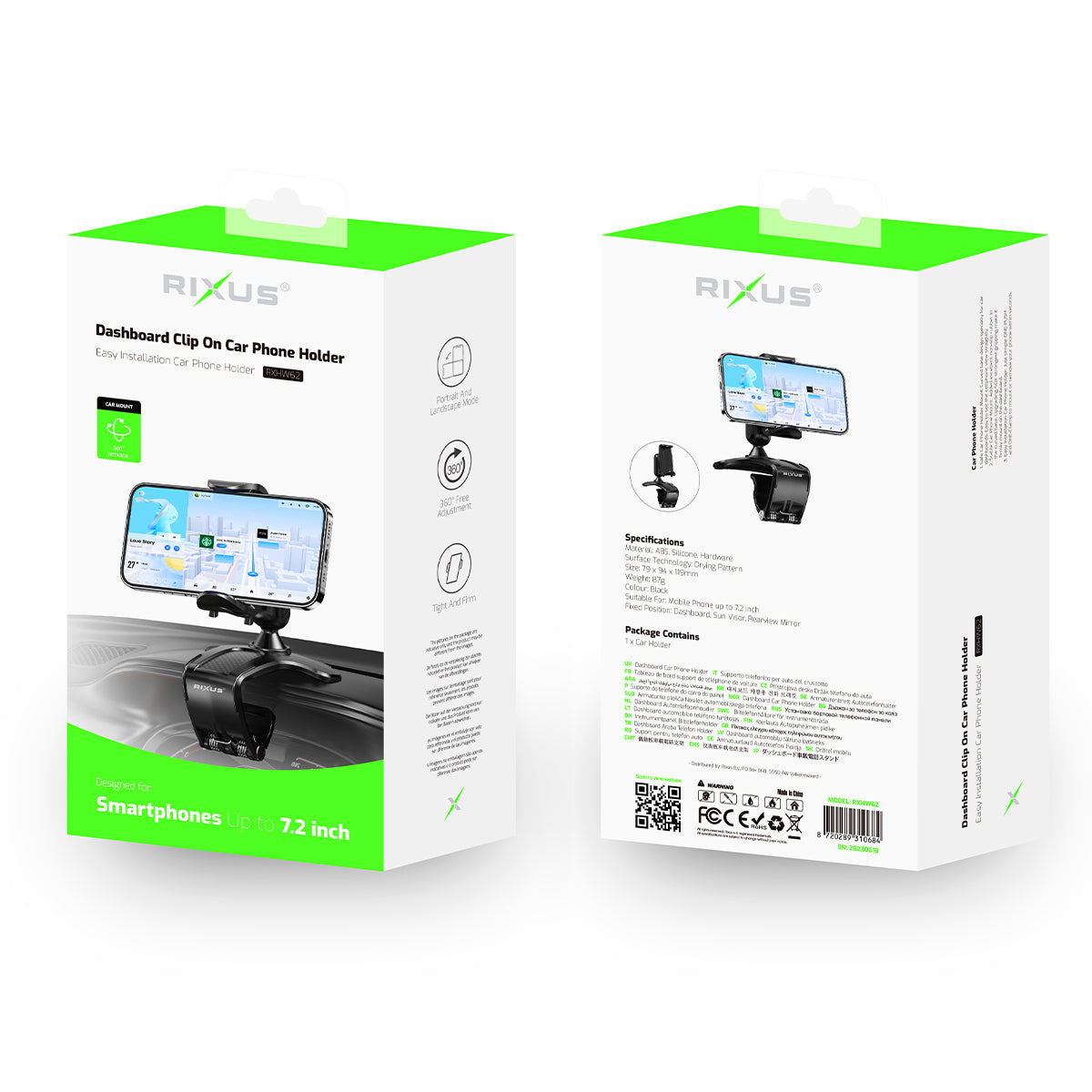 Rixus RXHW62 Dashboard Navigation Phone Bracket For Auto Vehicles