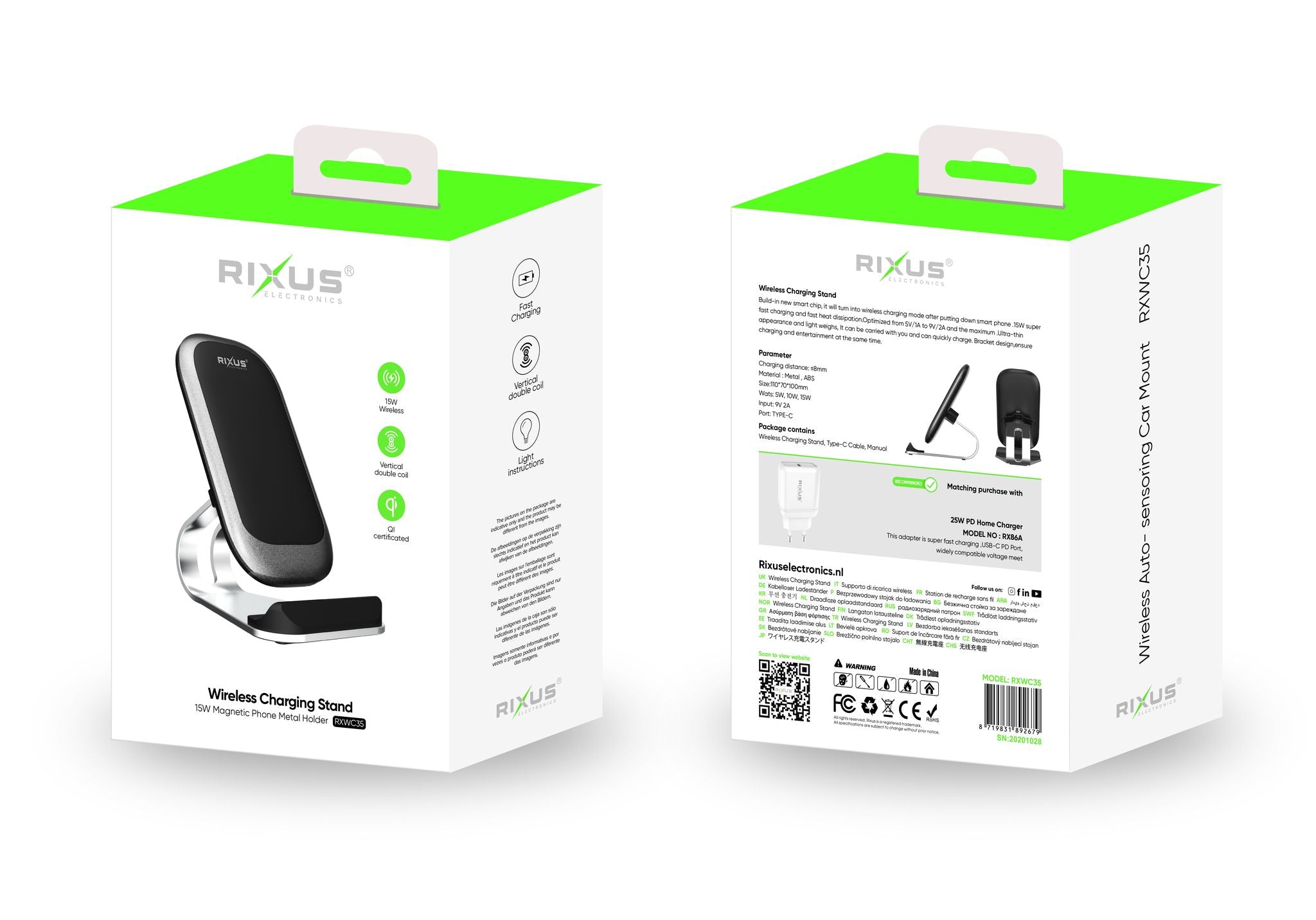 Rixus RXWC35 Wireless Charging Stand