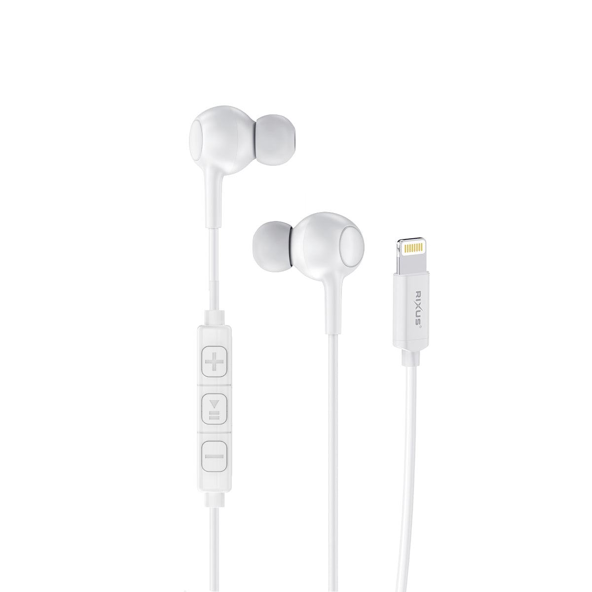 Rixus RXHD56LW Lighting Wired Earbud Type Headphone With Microphone