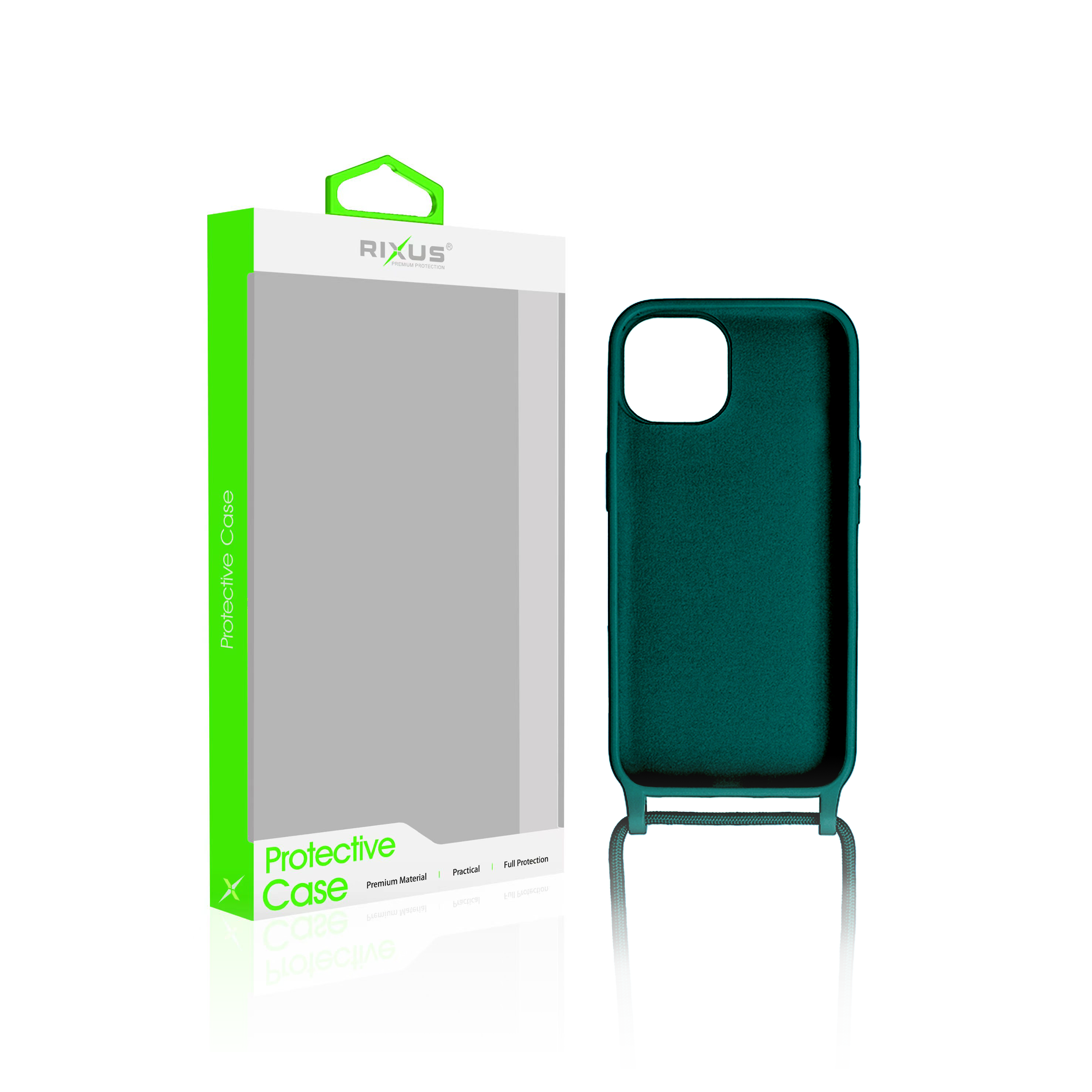 Rixus For iPhone 14 TPU Necklace Cord Cover