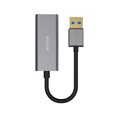 Rixus RXEA02 USB 3.0 Gigabit-Netzwerkkarte USB zu RJ45 Adapter Grau