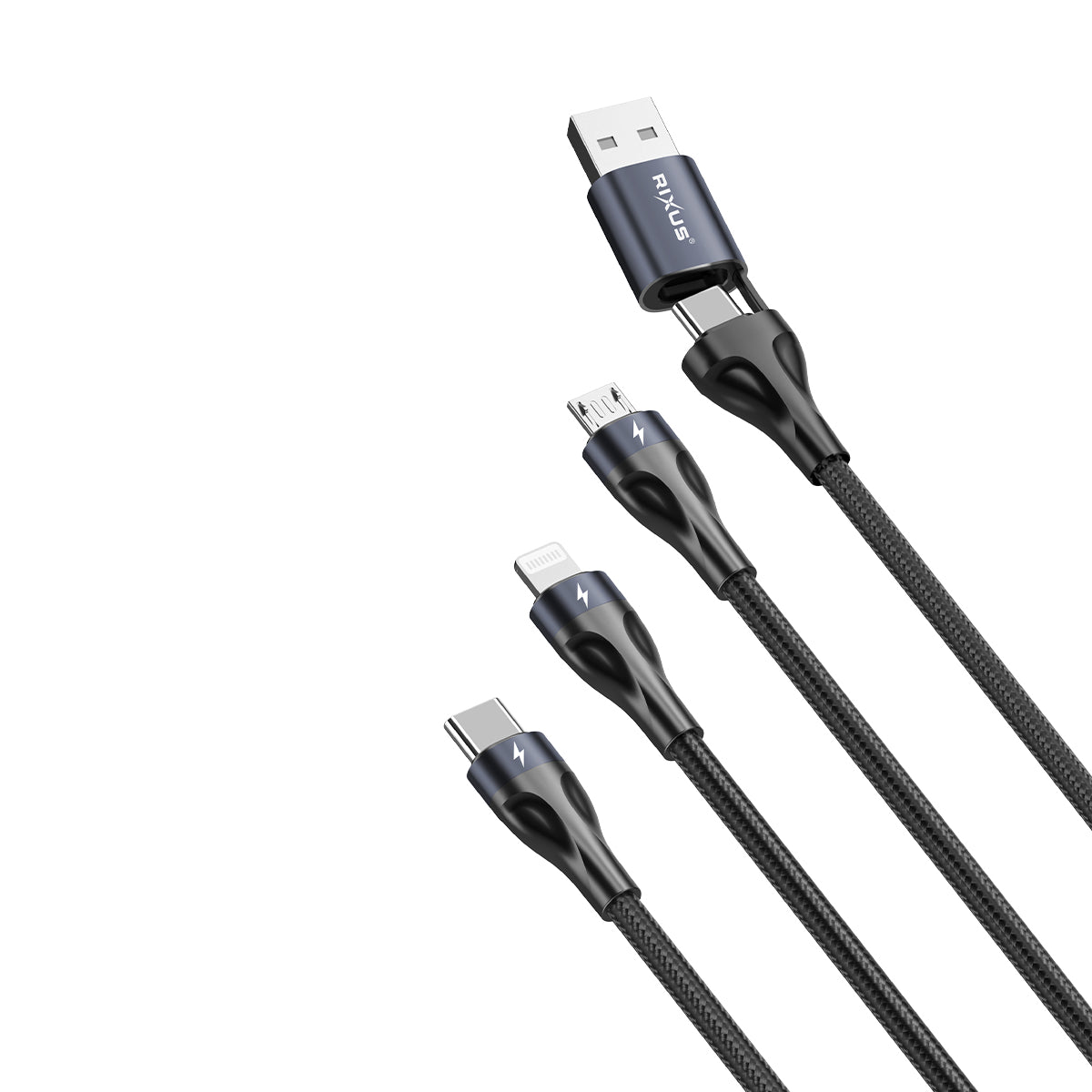 Rixus RXUC23 Two-For-Three Fast Charging Cable