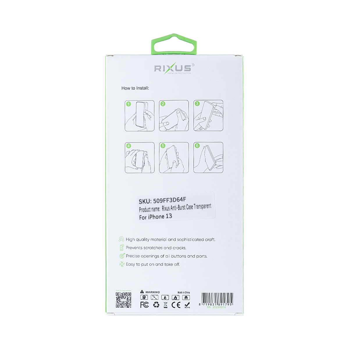 Rixus For iPhone 13 Anti-Burst Case
