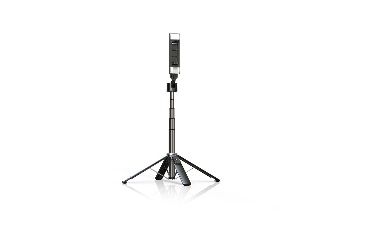 Rixus RXSF08 Aluminium High Quality Selfie Stick mit doppelter LED-Beleuchtung