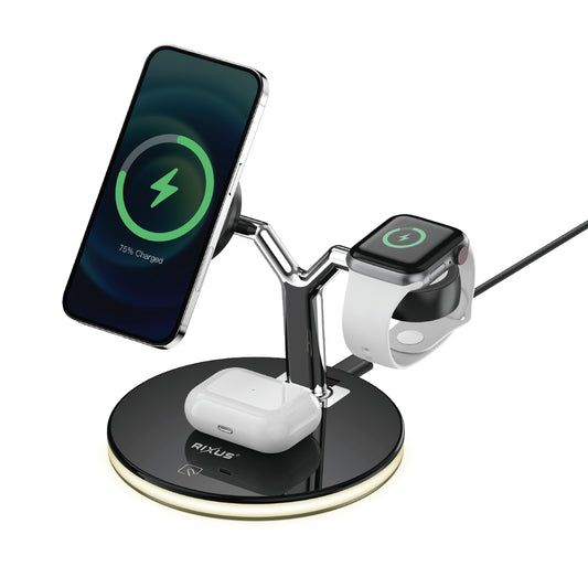 Rixus RXWC40 3-in-1 kabellose Ladestation für iPhone 12 Familie
