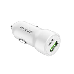 Rixus RXCC16S Superschnelles Dual-Port KFZ-Ladegerät (PD+QC 3.0) (Thekenaufsteller)