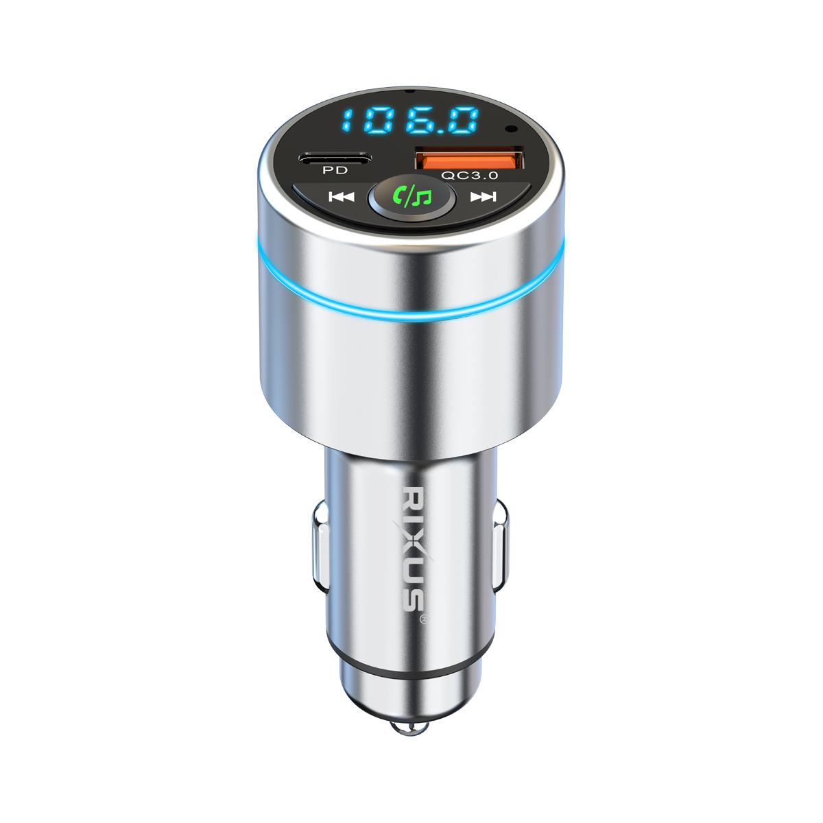 Rixus RXBT40 Vollmetall-Auto-FM-Transmitter Bluetooth 5.3