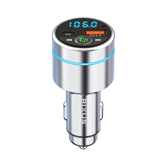 Rixus RXBT40 All-Metal Car FM Transmitter Bluetooth 5.3