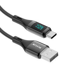 Rixus RXUC28AC Geflochtenes USB-zu-USB-C-Kabel mit LED-Anzeige