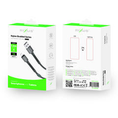 Rixus RXU71A Nylon geflochtenes USB-auf-Lightning-Kabel
