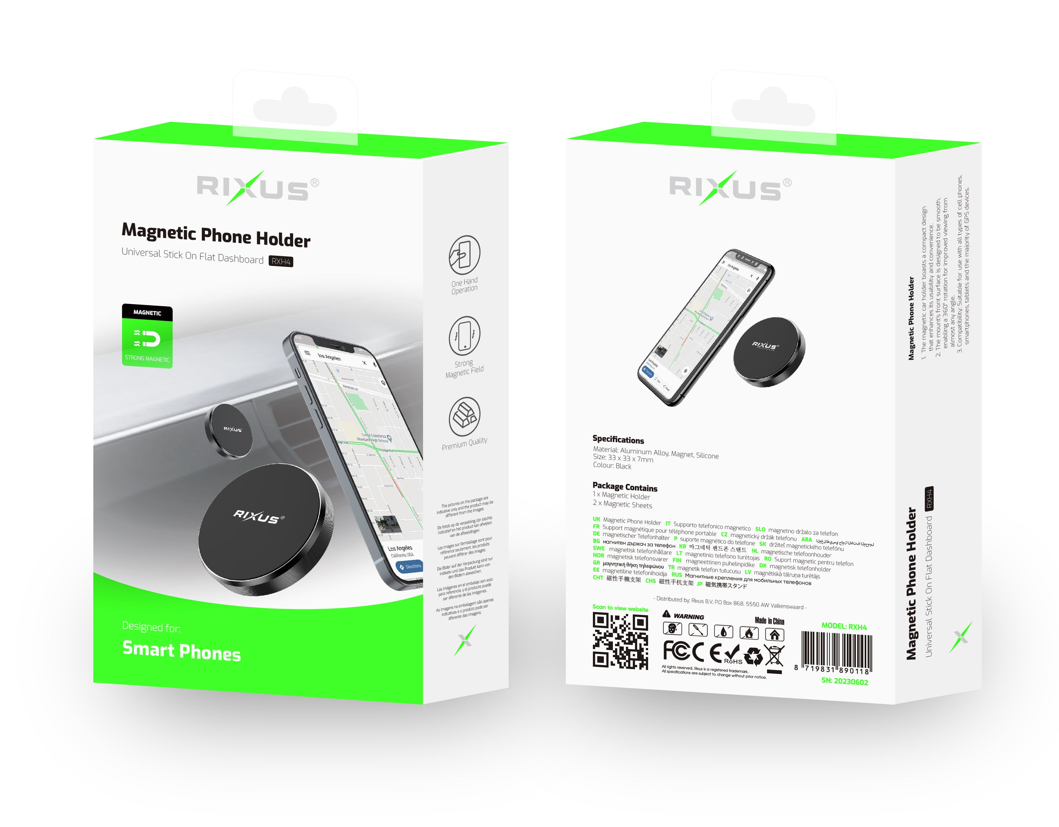 Rixus RXH4 Magnetic Phone Holder Mini