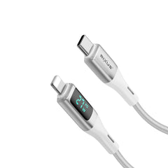 Rixus RXUC29AL Geflochtenes USB-A-auf-Lightning-Kabel mit LED-Anzeige