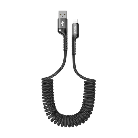 Rixus RXUC17AL Retractable Spring Cable USB-A To Lightning