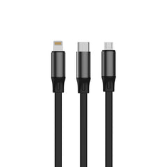 Rixus RXUC61 Ausziehbares 3-in-1-Kabel Desktop USB Typ C Schnellladegerät