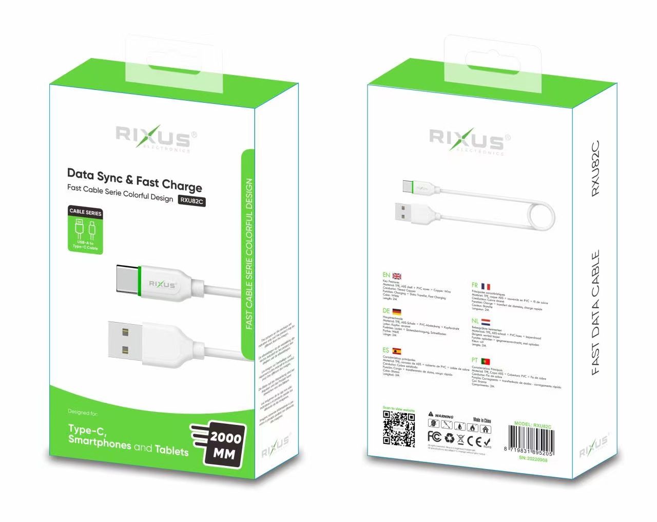 Rixus RXU82C Boost Data Cable Type C