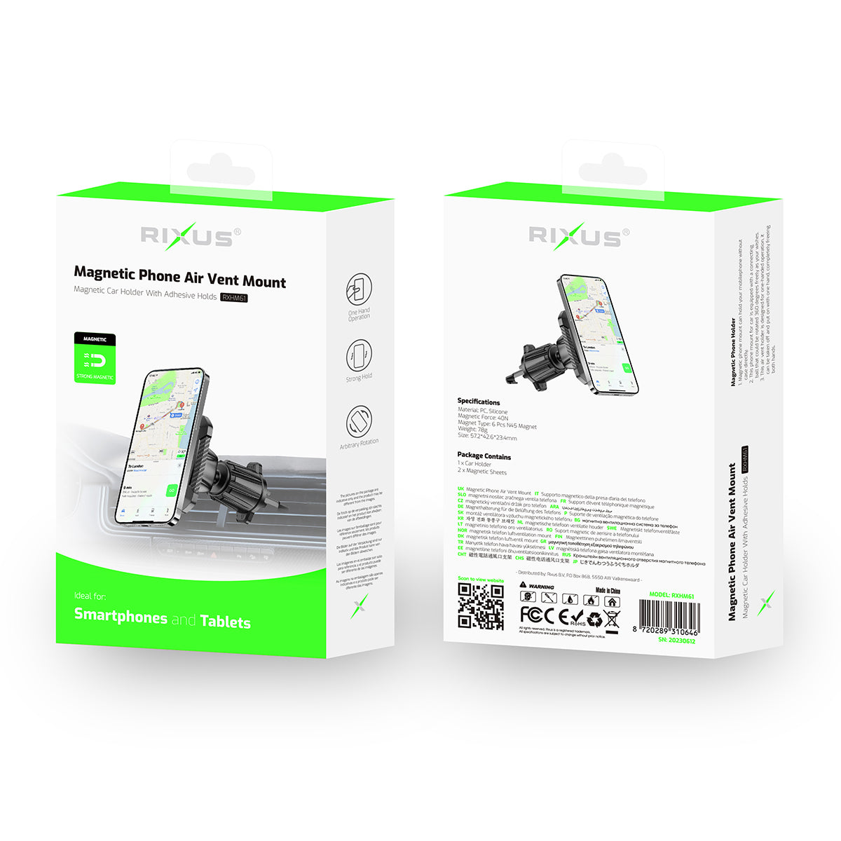 Rixus RXHM61 Rectangle Magnetic Car Mount