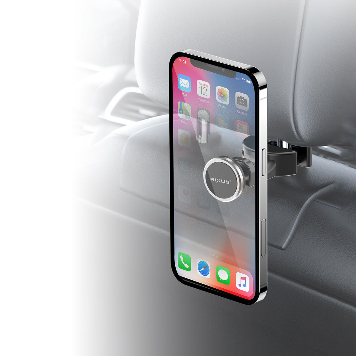 Rixus RXHM63 Backseat Headrest Magnetic Car Mount Holder