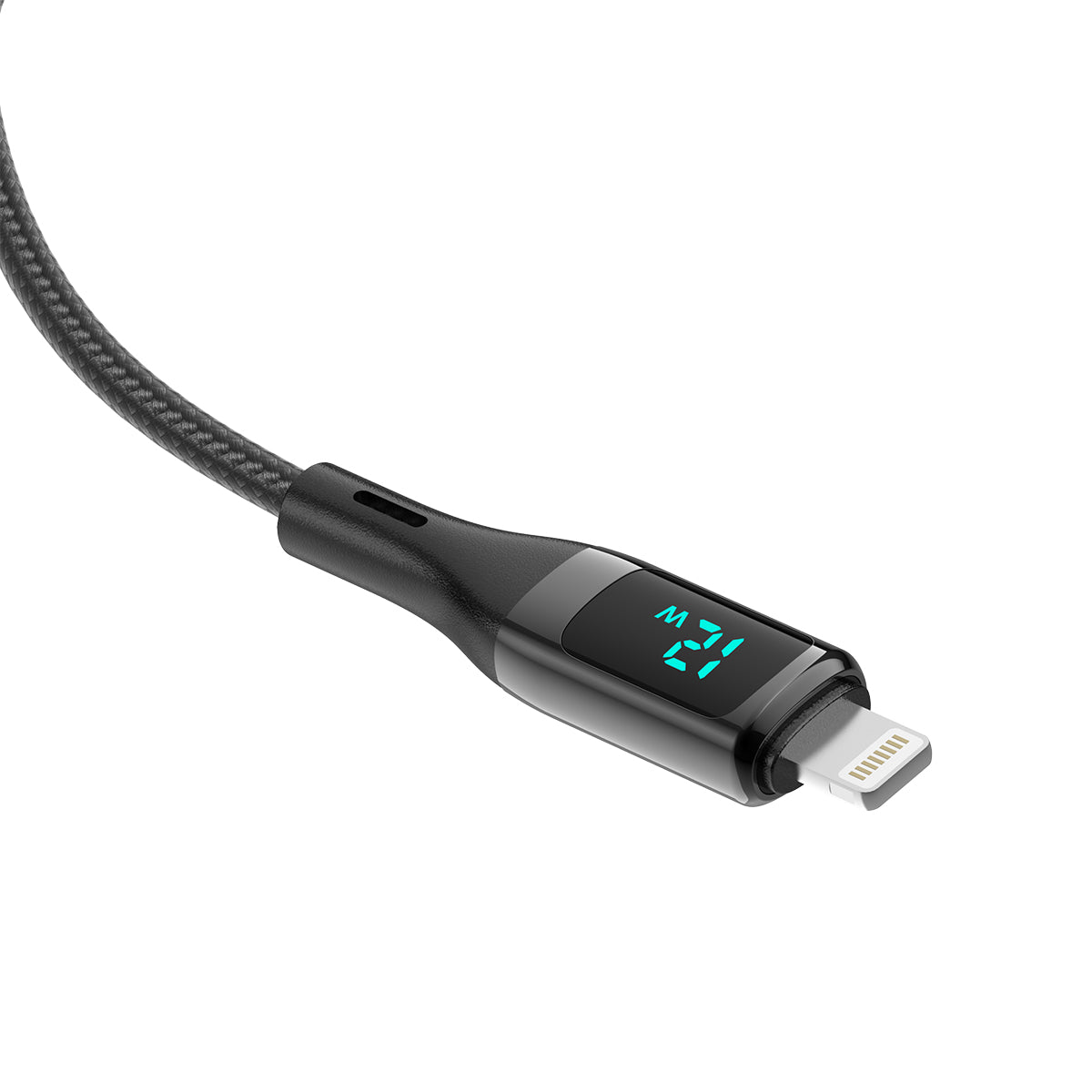 Rixus RXUC28AL Braided USB To Lightning Cable With LED Display
