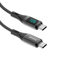 Rixus RXUC28C geflochtenes USB-C Kabel mit LED-Anzeige