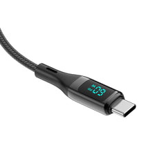 Rixus RXUC28C geflochtenes USB-C Kabel mit LED-Anzeige
