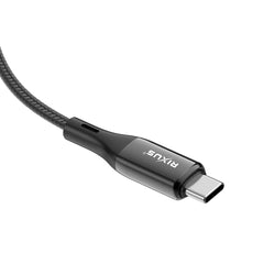 Rixus RXUC28C geflochtenes USB-C Kabel mit LED-Anzeige