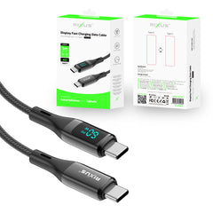 Rixus RXUC28C geflochtenes USB-C Kabel mit LED-Anzeige