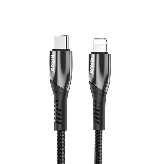 Rixus RXUC37L Fast Charging Cable USB-C To Lightning Nylon